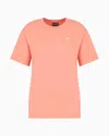 Ea7 Core Lady Stretch Cotton Jersey Crew-neck T-shirt In Pink