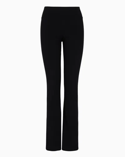 Ea7 Core Lady Stretch Cotton Jersey Leggings In Black