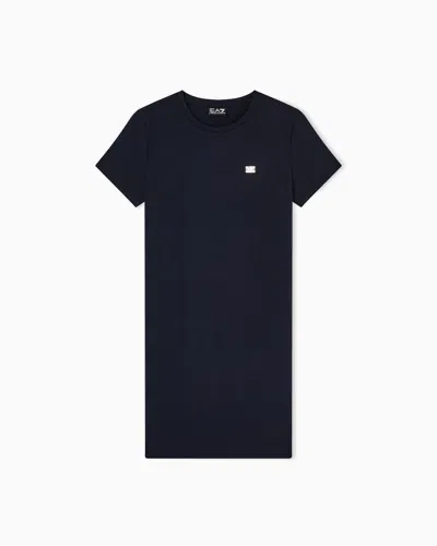Ea7 Core Lady Stretch-cotton Jersey Short Dress In Blue