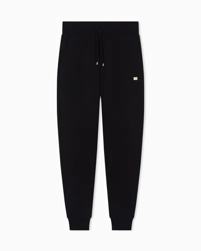 Ea7 Core Lady Stretch-cotton Joggers In Black
