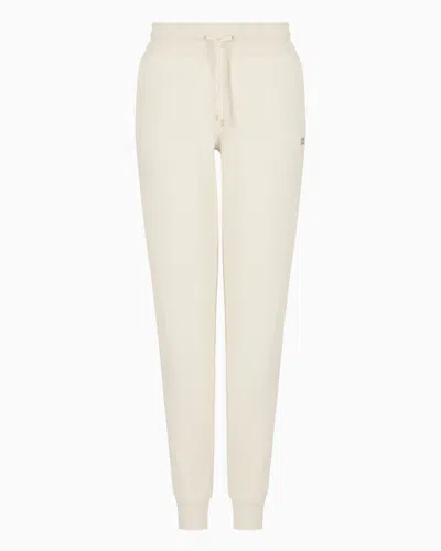 Ea7 Core Lady Stretch-cotton Joggers In Neutral