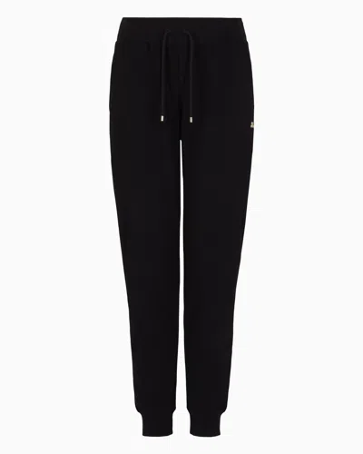 Ea7 Core Lady Stretch-cotton Joggers In Black