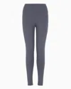 Ea7 Core Lady Stretch-cotton Leggings In Gray