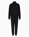 Ea7 Core Lady Stretch-cotton Tracksuit In Black
