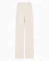 Ea7 Core Lady Stretch-cotton Wide-leg Trousers In Beige