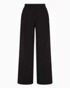 Ea7 Core Lady Stretch-cotton Wide-leg Trousers In Black