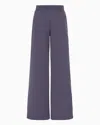 Ea7 Core Lady Stretch-cotton Wide-leg Trousers In Purple
