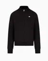 Ea7 Core Lady Stretch-cotton Zip-up Sweatshirt In Black