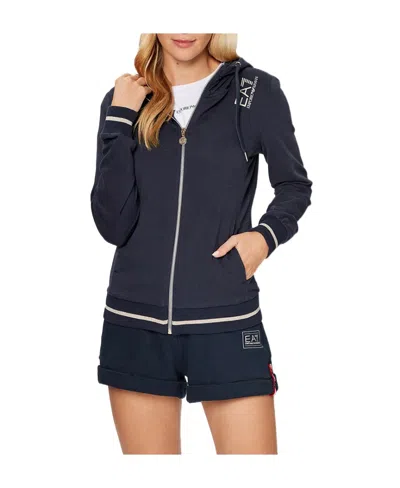 Ea7 Core Lady Zip-up Hoodie In Black