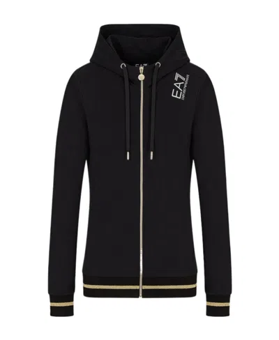 Ea7 Core Lady Zip-up Hoodie In Black