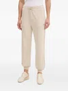 Ea7 Core Logo-plaque Drawstring Track Pants In Neutral