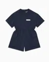 Ea7 Costa Smeralda Stretch-cotton Jersey Short Playsuit In Navy_blue