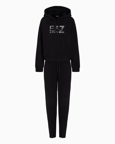 Ea7 Cotton And Modal Blend Tracksuit In Black