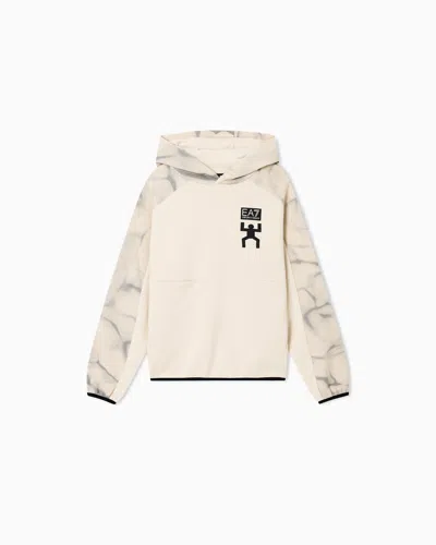 Ea7 Cotton And Polyester Jersey Sweatshirt In Neutral