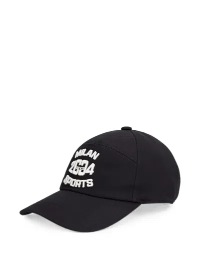 Ea7 Cotton Baseball Cap In Black