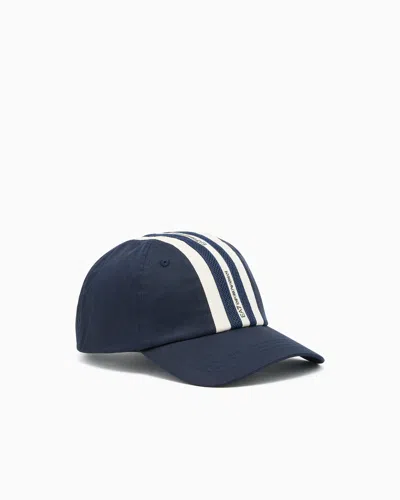 Ea7 Cotton Baseball Cap In Blue