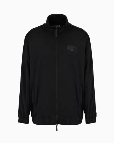 Ea7 Cotton-blend 7.0 Oversized Sweatshirt In Black