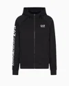 Ea7 Cotton-blend Hooded Logo Series Sweatshirt In Black