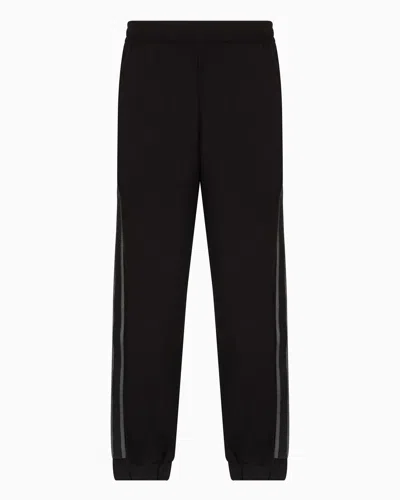 Ea7 Cotton-blend Logo Series Joggers In Black