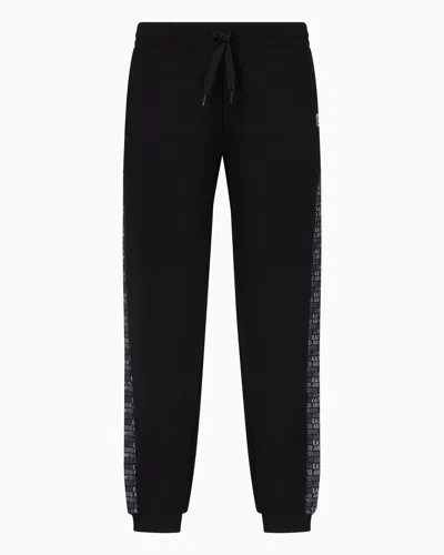 Ea7 Cotton-blend Logo Series Joggers In Black