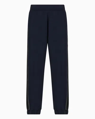 Ea7 Cotton-blend Logo Series Joggers In Blue