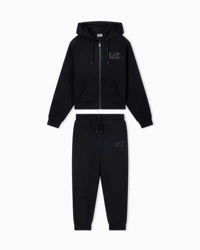 Ea7 Cotton-blend Visibility Tracksuit In Black