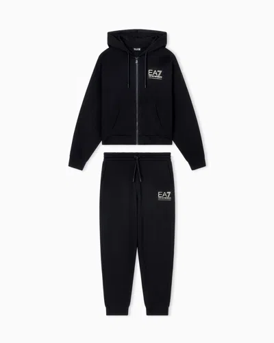 Ea7 Cotton-blend Visibility Tracksuit In Black