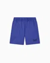 Ea7 Cotton Core Identity Boy Bermuda Shorts In Blue