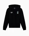 Ea7 Cotton Hooded Sweatshirt In Black
