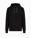 Ea7 Cotton Hooded Visibility Sweatshirt In Black