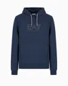 Ea7 Cotton Hooded Visibility Sweatshirt In Navy Blue