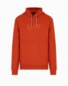 Ea7 Cotton Hooded Visibility Sweatshirt In Orange