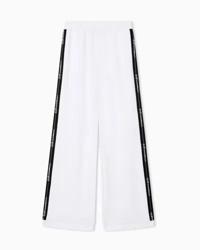 Ea7 Cotton Jersey And Modal Trousers In White