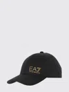 Ea7 Cotton Logo Print Hat In Black