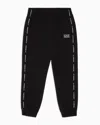 Ea7 Cotton Logo Series Boy Joggers In Black