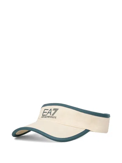 Ea7 Cotton Logo Visor In Neutral