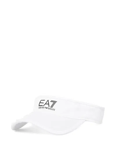 Ea7 Cotton Logo-print Visor In White