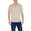 Ea7 Beige Cotton Polo Shirt In Neutral