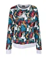 Ea7 Cotton Printed Sweater In Multicolor
