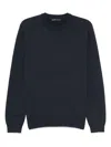 Ea7 Cotton Sweater In Blue