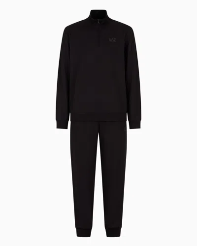 Ea7 Cotton Visibility Tracksuit In Black