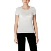 Ea7 Cream Modal T-shirt In White