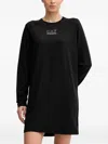Ea7 Crew-neck Long-sleeve Logo Dress In Black