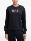 Ea7 Crew-neck Long-sleeve Sweatshirt In Blue