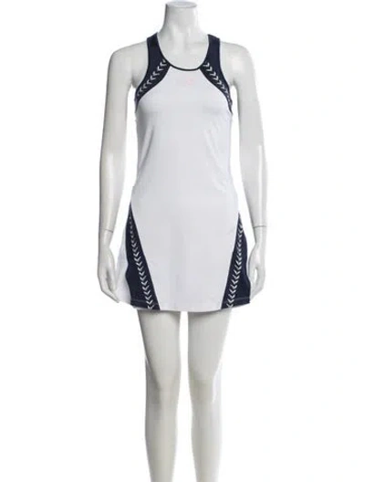 Pre-owned Ea7 Crew Neck Mini Dress In Blue