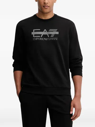 Ea7 Crew-neck Sweatshirt In Black