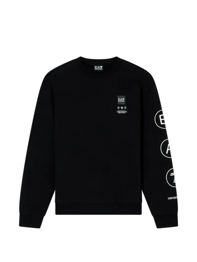 Ea7 Crew-neck Sweatshirt In Black