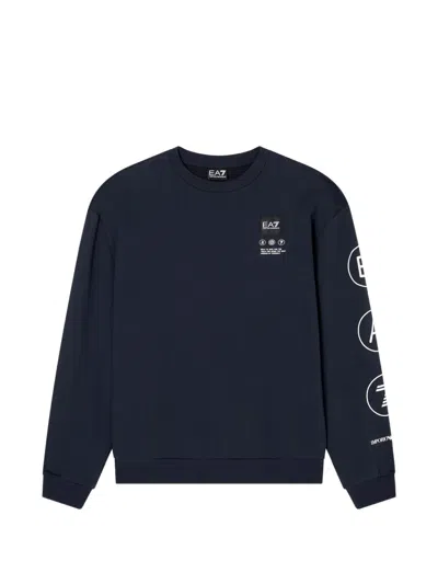 Ea7 Crew-neck Sweatshirt In Black