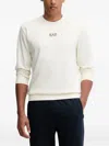 Ea7 Crew-neck Sweatshirt In White