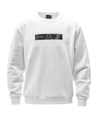 Ea7 Crew-neck Sweatshirt In White